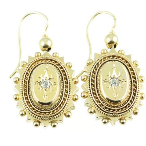 Victorian 15ct Gold & Diamond Earrings - Carus Jewellery