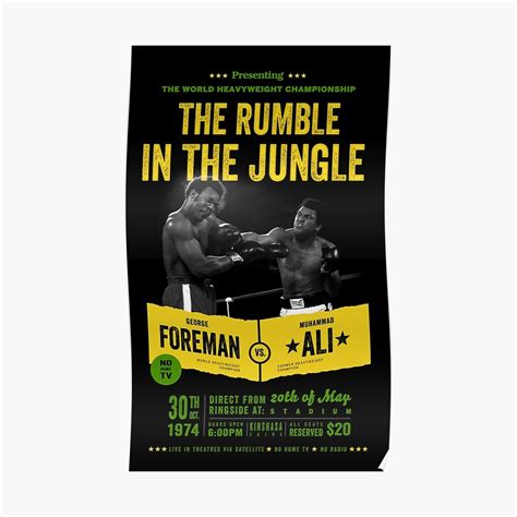 "Ali vs Foreman Rumble in the Jungle" Poster by TeeMonsters | Redbubble