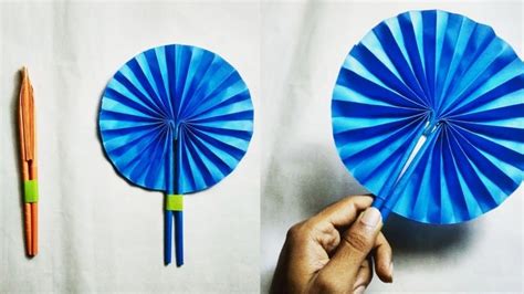 DIY : Handmade Paper Fan | Folded Hand Fan | How to Make a Paper Fan | Folded paper fan tutorial ...