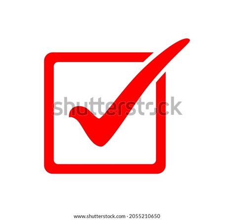 Vector Illustration Red Check Mark Icon Stock Vector (Royalty Free) 2055210650 | Shutterstock