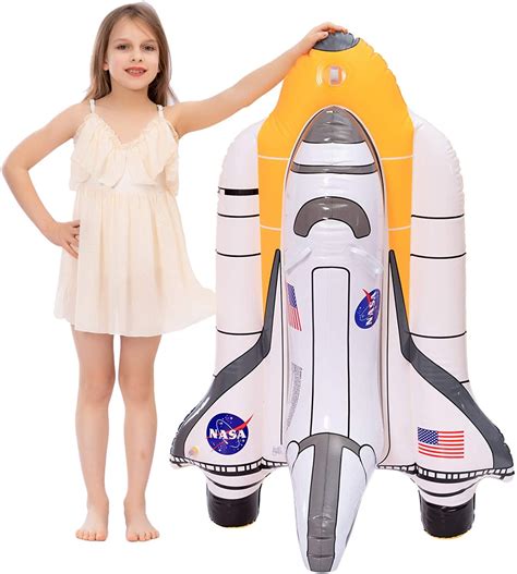 JoyX Inflatable Space Shuttle Pool Float for NASA Astronaut Party Supplies, Summer Water Pool ...