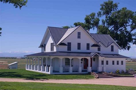 Colonial Farmhouse Plans Wrap Around Porch — Randolph Indoor and Outdoor Design