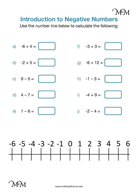 Ordering Numbers Including Negative Worksheet