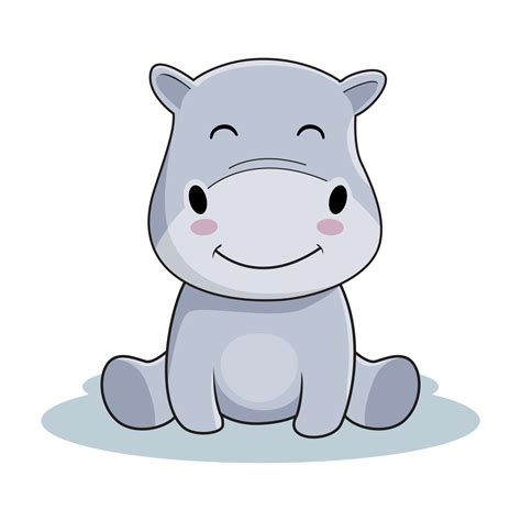 Hippo Cartoon Cute Hippopotamus Illustrations 3545331 Vector Art at Vecteezy