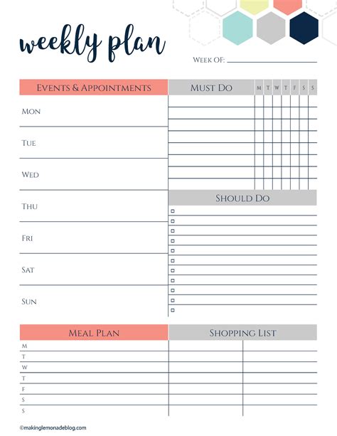 Free Printable Weekly Planner