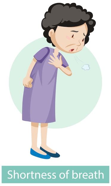 Free Vector | Cartoon character with shortness of breath symptoms