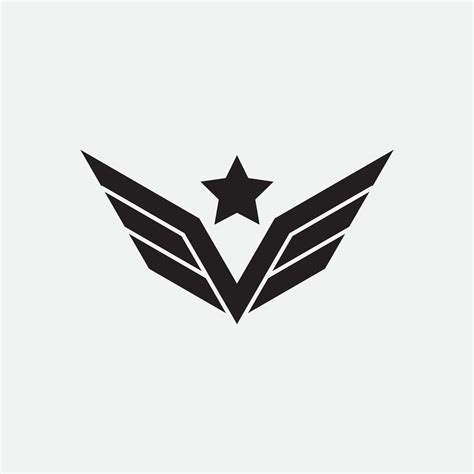 Wings with star emblem. Army military logo design. 4805283 Vector Art at Vecteezy