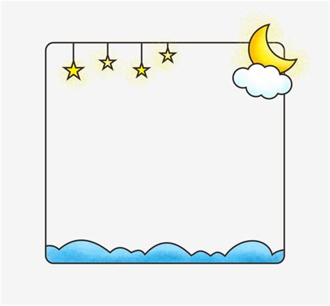 Moons And Stars PNG Picture, Cartoon Stars Moon Border, Cartoon Hand Painted Cute Border Free ...