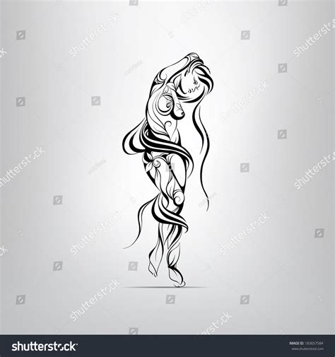 Vector Silhouette Girl Long Hair Stock Vector (Royalty Free) 183657584 | Shutterstock