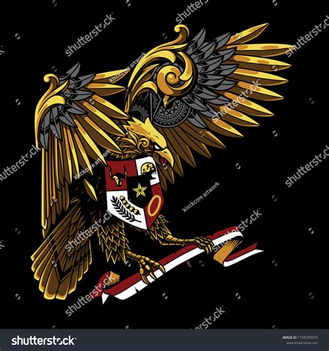 Garuda Pancasila Indonesia Illustration Stock Vector (Royalty Free) 1158399973 | Indonesian art ...