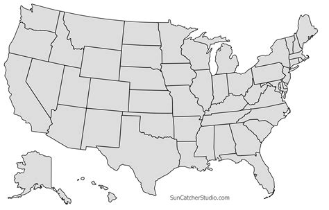 Blank Us State Map Printable