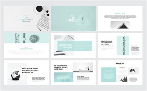 Happyplan Minimal Presentation PowerPoint Template #76456