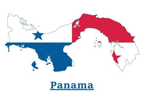 Panama National Flag Map Design, Illustration Of Panama Country Flag Inside The Map 14471138 ...