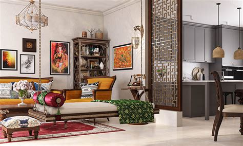 Indian Traditional Bedroom Interior Design / The rich of color application and fabrics are the ...