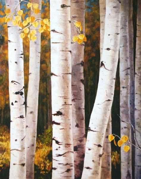 Giclee Print Fall Quaking Aspen Trees White Gold