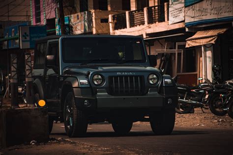 Download Matte Black Mahindra Thar 4K Wallpaper | Wallpapers.com