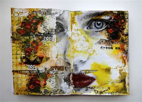 My project for Mixed Media Place this month is an art journal page based around Finnabair's be ...