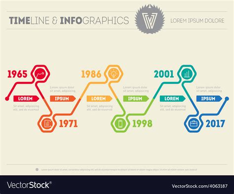 Horizontal Infographic timelines web template for Vector Image