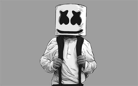 DJ Marshmello 2d illustration Wallpaper 4k HD ID:3552