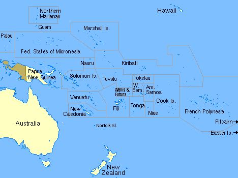 Map of the Islands of the Pacific Ocean