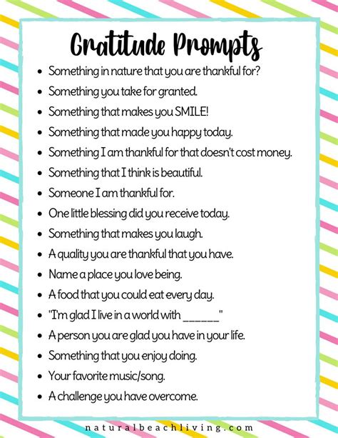 Gratitude list ideas printable gratitude prompts and daily journal – Artofit