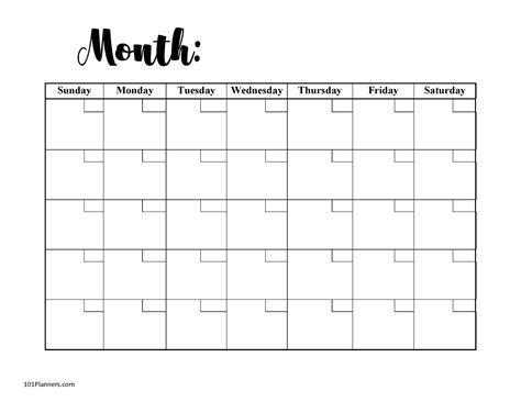 Printable Monthly Planner