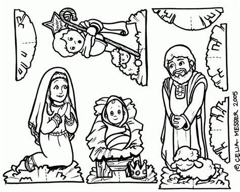 nativity scene coloring pages - Clip Art Library