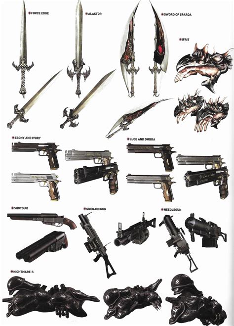 Devil May Cry all weapons artwork ️ (from devil may cry graphics arts art book) – @video-games ...