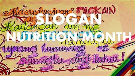 Slogan 2019 Nutrition Month Tagalog – Gambaran