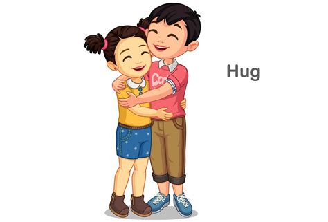 Little kids hugging 1308104 Vector Art at Vecteezy