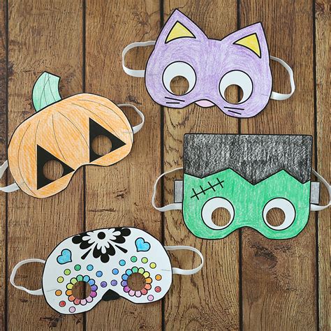 Halloween masks to print and color - It's Always Autumn