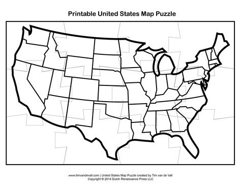 United States Map Puzzle – Tim's Printables