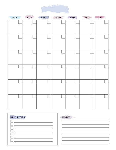 Blank Calender Template - Sarseh.com