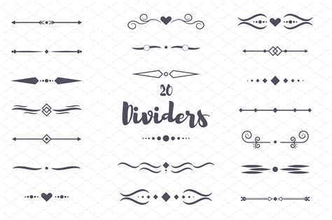 20 dividers calligraphic style | Pre-Designed Illustrator Graphics ~ Creative Market