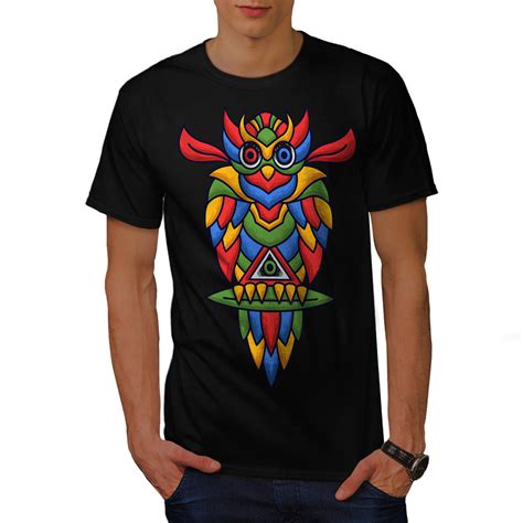 Wellcoda Colorful Owl Mens T-shirt, Fashion Art Graphic Design Printed Tee | eBay