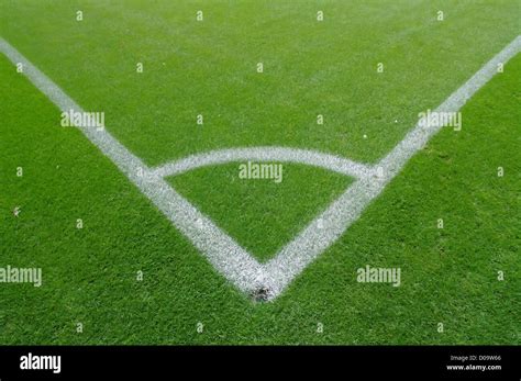 soccer field close-ups of markings of the field Stock Photo - Alamy