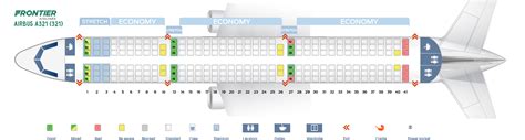 Seat map Airbus A321-200 Frontier Airlines. Best seats in the plane