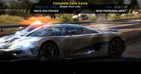 Complete Save Game [Need for Speed: Hot Pursuit] [Mods]