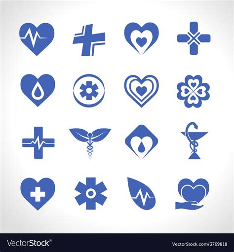 Medical logo blue Royalty Free Vector Image - VectorStock