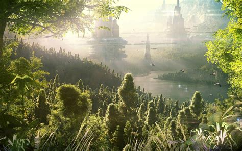 fantasy, Sci, Fi, Landscapes, Cg, Digital, Art, Jungle, Forest, Cities, Futuristic Wallpapers HD ...