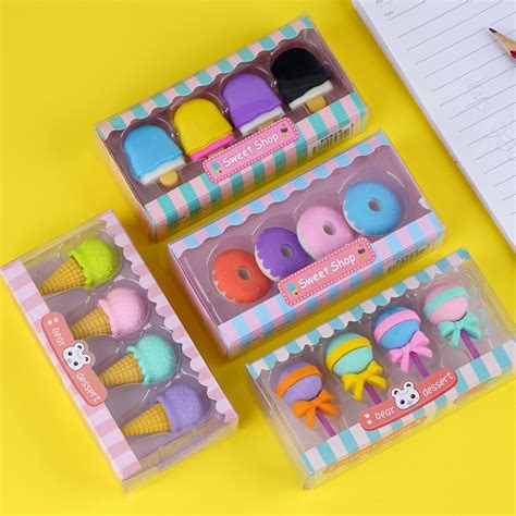 DODAMOUR 16 Pack Mini Food Erasers for Kids, Cute Puzzle Ice Cream Donut Pencil Erasers, Desk ...