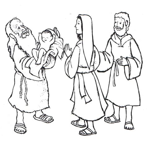 Simeon and Anna - Coloring Page - SundaySchoolist