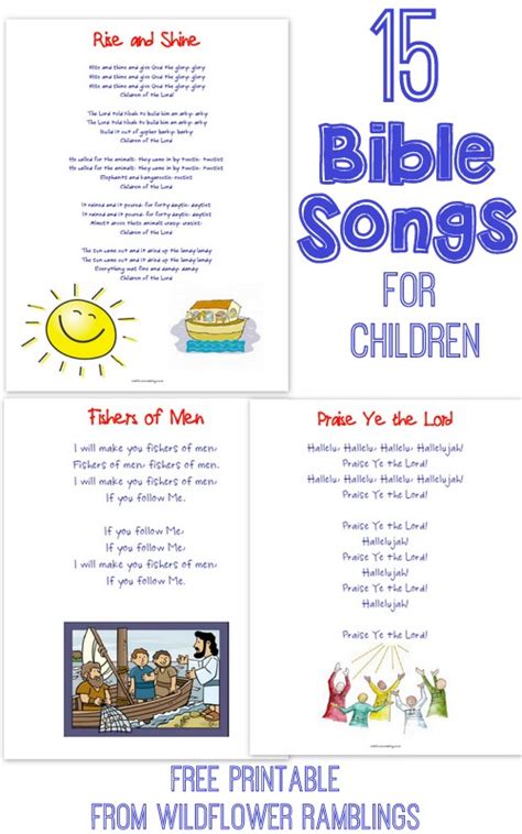 15 Bible songs to teach little ones! {with free printable} - Wildflower Ramblings New