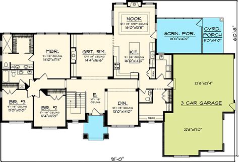 Rambling 3 Bedroom Ranch Home Plan - 89828AH | Architectural Designs - House Plans