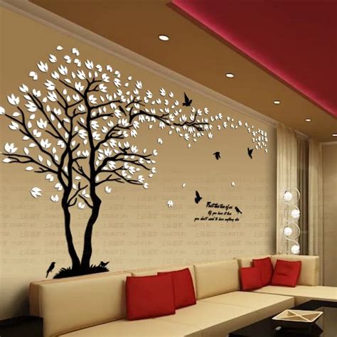 New arrival Lovers tree crystal three dimensional wall stickers Living room tv sofa wall acrylic ...