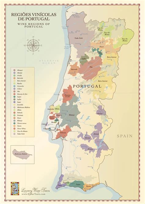 Map of Portuguese Wine Regions | Portugal wine, Wine region, Wine region map