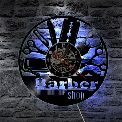 Hairdresser Vinyl Record Wall Clock Modern Design Barber Shop Salon Beauty Salon Clocks ...