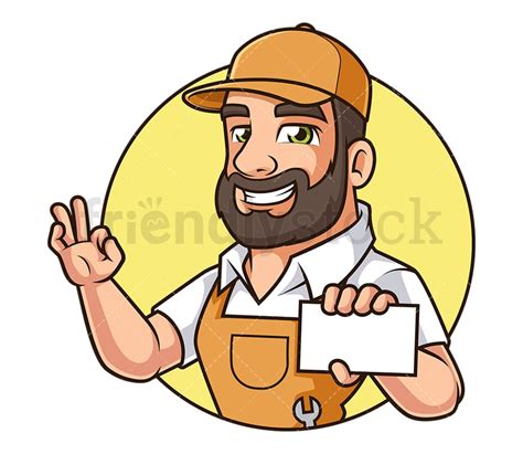 Handyman Logo Cartoon Clipart Vector - FriendlyStock