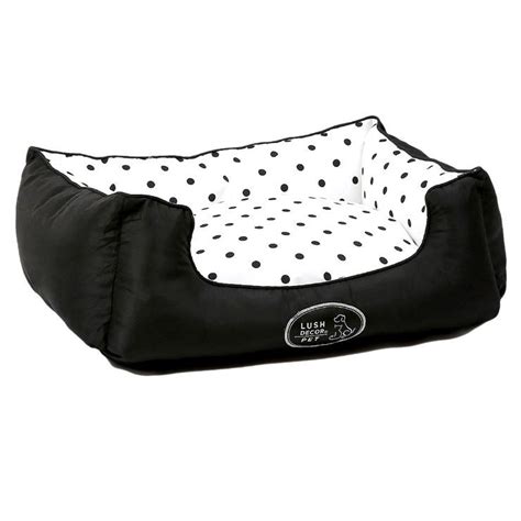 Black/White Polka Dotted Dog Bed | Dog bed, Polka dots, Black and white