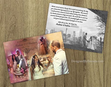 Blended Photo Collage Wedding Thank You Postcard – Designed By Brenda